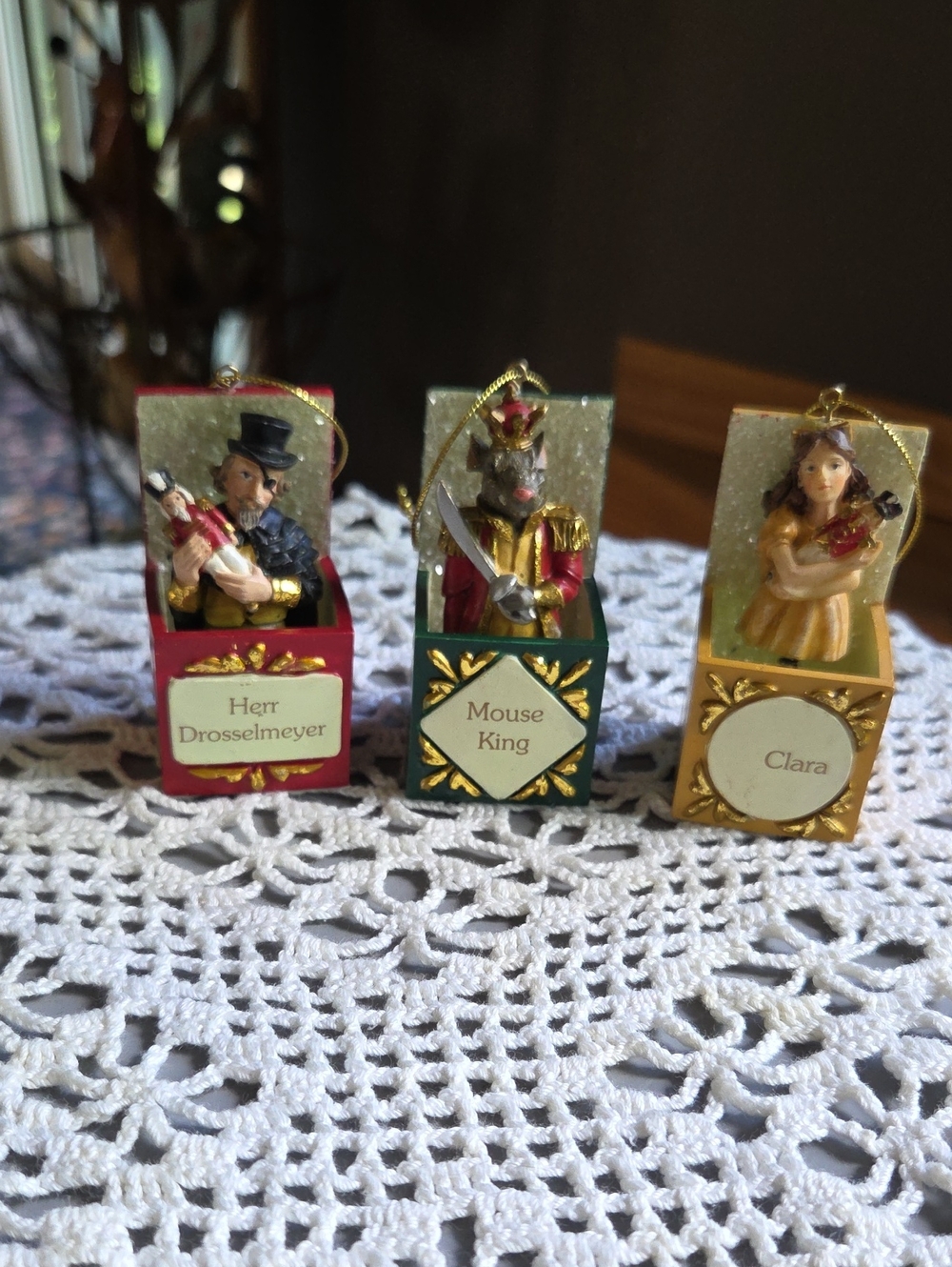 Nutcracker Suite Character Ornaments - Red, Green, Gold
